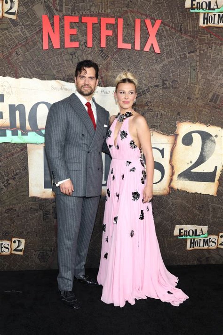 Henry Cavill and Millie Bobby Brown at the Netflix's "Enola Holmes 2" World Premiere